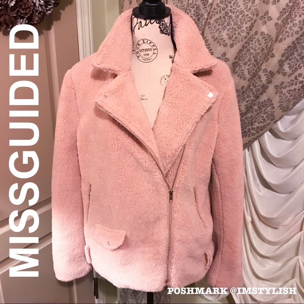 🆕 Missguided Faux Shearling Biker Jacket
